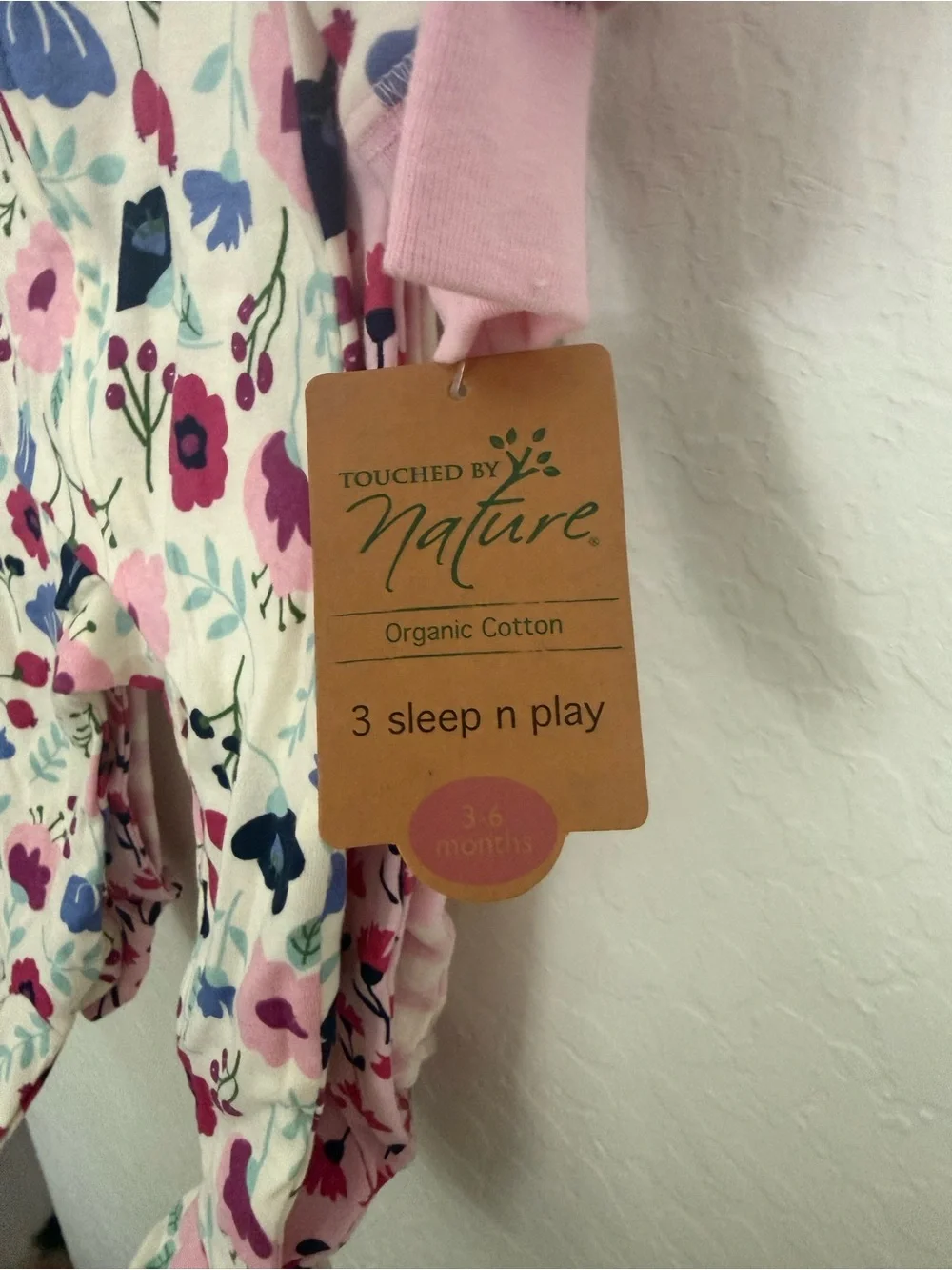 Brand new 3 pack of Pink Floral Baby One-Piece Footed Pajamas